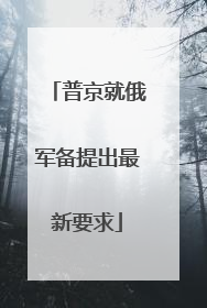 普京就俄军备提出最新要求